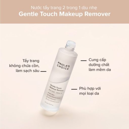 Nước tẩy trang 2 trong 1 dịu nhẹ Gentle Touch Makeup Remover BeautyChic - Hình ảnh 2