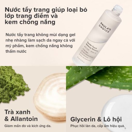 Nước tẩy trang 2 trong 1 dịu nhẹ Gentle Touch Makeup Remover BeautyChic - Hình ảnh 4