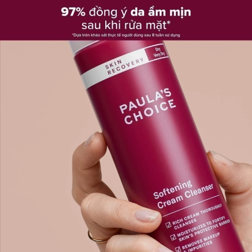 Sữa rửa mặt giúp phục hồi và làm dịu dành cho da khô Paula's Choice Skin Recovery Softening Cream Cleanser 237ml 1050 - Hình ảnh 4