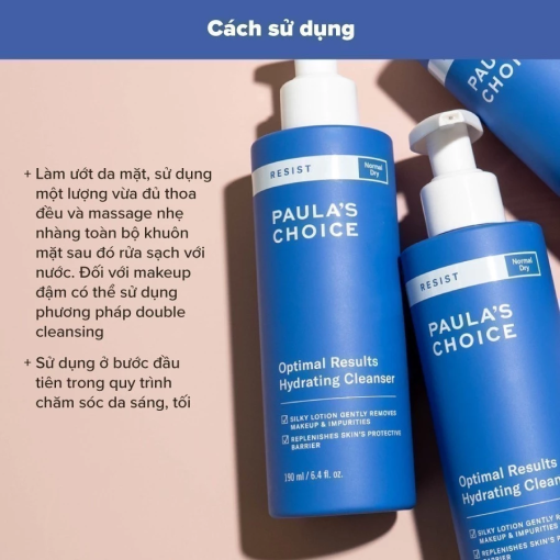 Sữa rửa mặt dưỡng ẩm tối ưu Paula's Choice Optimal Result Hydrating Cleanser 190ml 7600 - Hình ảnh 5
