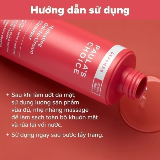 Gel rửa mặt làm sạch và giúp da mềm mịn Paula’s Choice Defense Hydrating Gel to Cream Cleanser 198ml 2210 - Hình ảnh 6