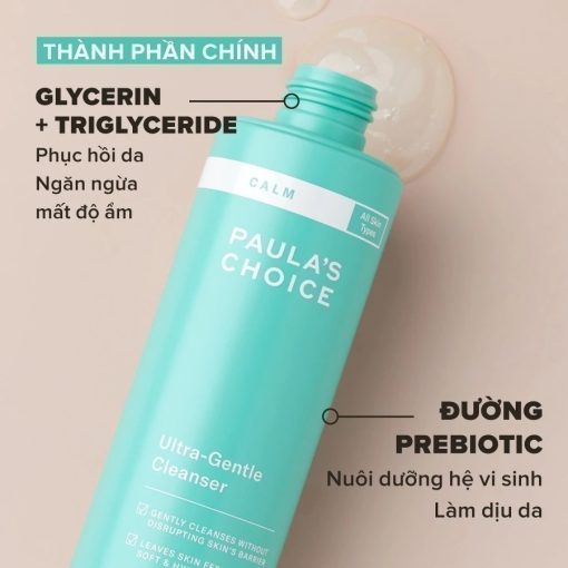 Sữa rửa mặt dịu nhẹ cho da nhạy cảm Paula's Choice Calm Ultra-Gentle Cleanser 198ml 9190 - Hình ảnh 6