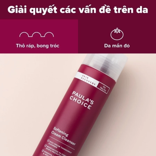 Sữa rửa mặt giúp phục hồi và làm dịu dành cho da khô Paula's Choice Skin Recovery Softening Cream Cleanser 237ml 1050 - Hình ảnh 7