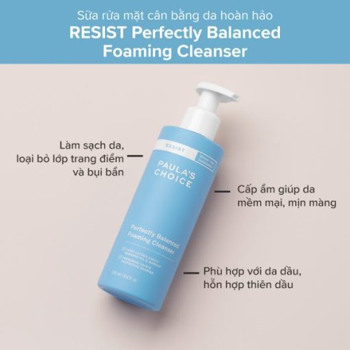 Sữa rửa mặt cân bằng da Resist Perfectly Balanced Foaming Cleans BeautyChic - Hình ảnh 2